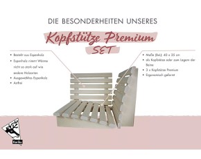 Karibu Kopfstütze Premium - Espenholz - 3er Set