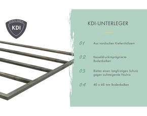 Karibu Holz-Gartenhaus Kerko 4 + 2,8m Anbaudach + Rückwand - 19mm Elementhaus - Flachdach - terragrau