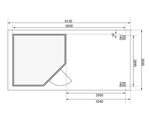 Karibu Holz-Gartenhaus Neuruppin 3 + 3,2m Anbaudach - 28mm Elementhaus - Flachdach - terragrau