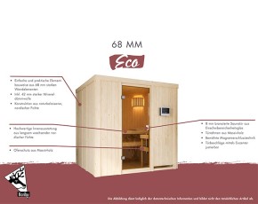 Karibu Innensauna Bodo - 68mm Elementsauna - Ecksauna