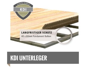 Karibu Gartensauna Terning 3 A + Vorraum + 9kW Bio-Kombiofen + externe Steuerung - 38mm Saunahaus - Flachdach - natur