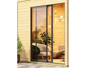 Karibu Gartensauna Terning 3 A + Vorraum + 9kW Bio-Kombiofen + externe Steuerung - 38mm Saunahaus - Flachdach - natur