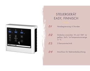 Karibu Fasssauna 1 + 9kW Saunaofen + externe Steuerung - 38mm Saunafass - Tonnendach - natur