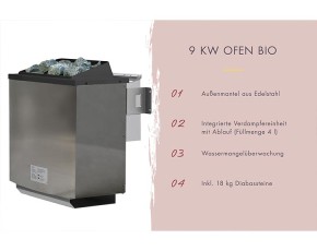 Karibu Fasssauna Asymmetrisch 3 + Vorraum + 9kW Bio-Kombiofen + externe Steuerung - 38mm Saunafass - Tonnendach - natur