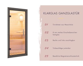 Karibu Gartensauna Laguna + 9kW Saunaofen + externe Steuerung - 73mm Saunahaus - Flachdach - schwarz